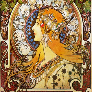 Zodiac (1896) by Alphonse Mucha