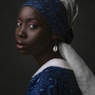 Lady With The Shell Earrings by ADENIRAN ADESANYA