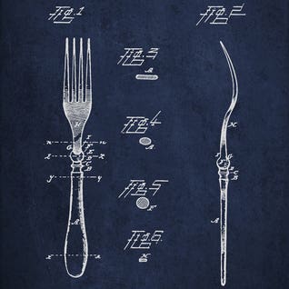 Kitchen Blueprint Art