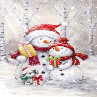 Two Snowmen And A Dog by Lanie Loreth