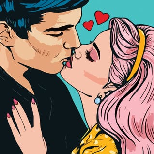 The Kiss Pop Art by Art Mirano