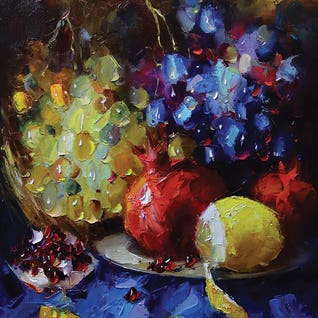 Still Life with Grapes by Aziz Sulaimanov