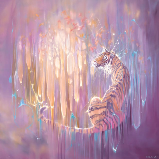 Tiger In The Purple Ether by Gill Bustamante