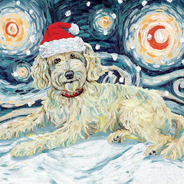 Doodle On A Snowy Night Cream by Gretchen KISH Serrano