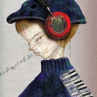 Indigo x Music by iCanvas Artist Hiroyuki Kurava