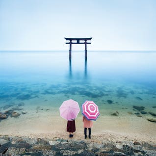 Torii Gate at Lake Biwa, Japan by Jan Becke