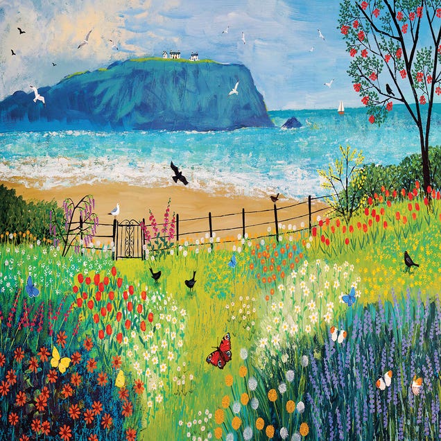Garden Beside The Sea by iCanvas Artist Jo Grundy