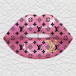 Louis Vuitton Pink Glitter Lips By Julie Schreiber