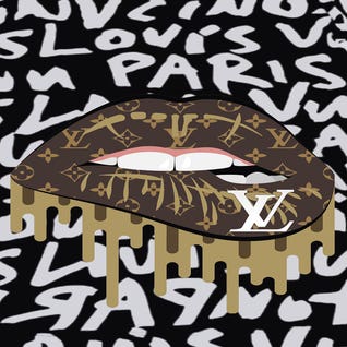 Louis Vuitton Graffiti Lips by Julie Schreiber