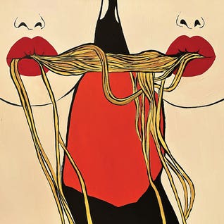 They Love Pasta by iCanvas Artist Kristina Mallen