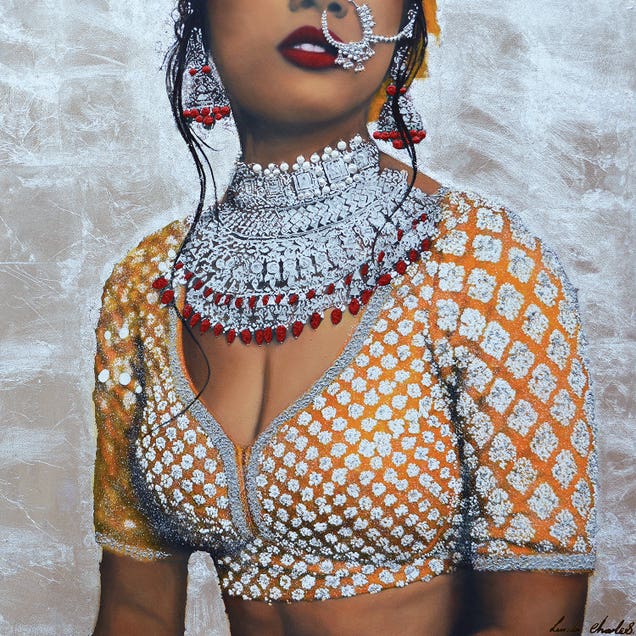 Indian Couture I (Silver) by Linda Charles