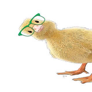 Colored Duck With Green Glasses by Printable Lisa's Pets