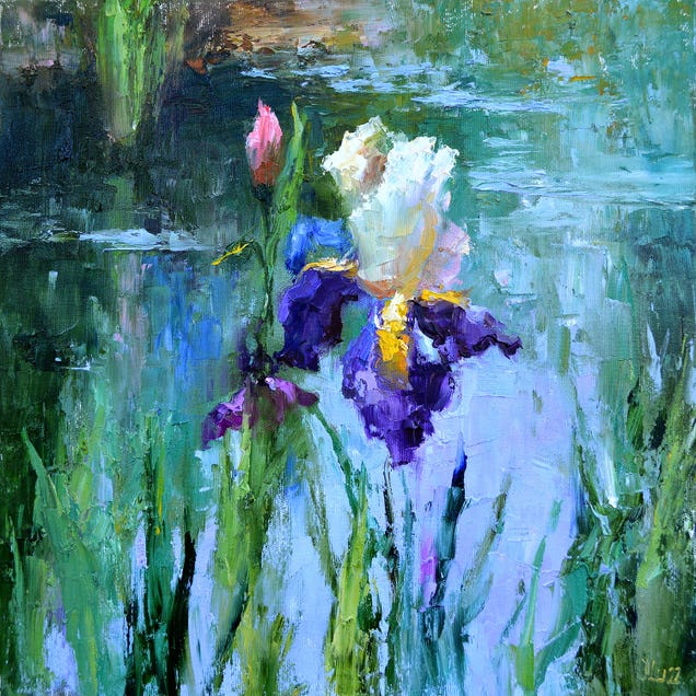 Iris By The Pond by Elena Lukina