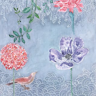 Blue-Gray Botanical by Miri Eshet