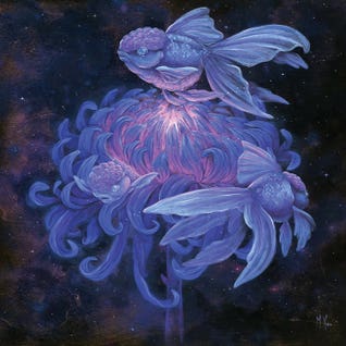 Goldfish Moon by iCanvas Artist Martin Hsu
