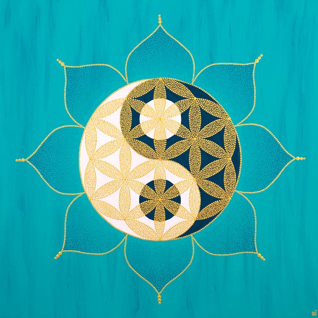 Yinyang Flower Of Life II by Nadya Al-Haroun
