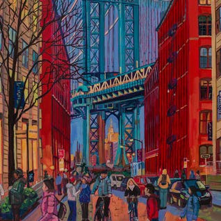 Empire Through Manhattan Bridge-Dumbo by Heather Nagy