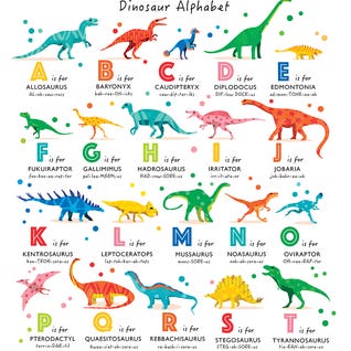 Bright Dinosaur Alphabet by PaperPaintPixels