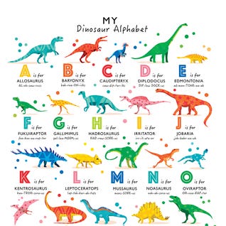 Bright Dinosaur Alphabet by PaperPaintPixels