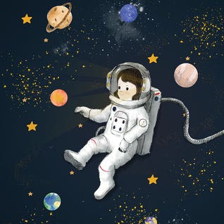 Dark Girl Astronaut by Paola Zakimi