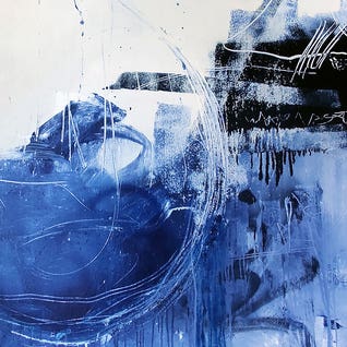 Black & White & Blue Art