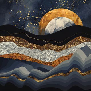 Metallic Mountains by iCanvas Artist SpaceFrog Designs