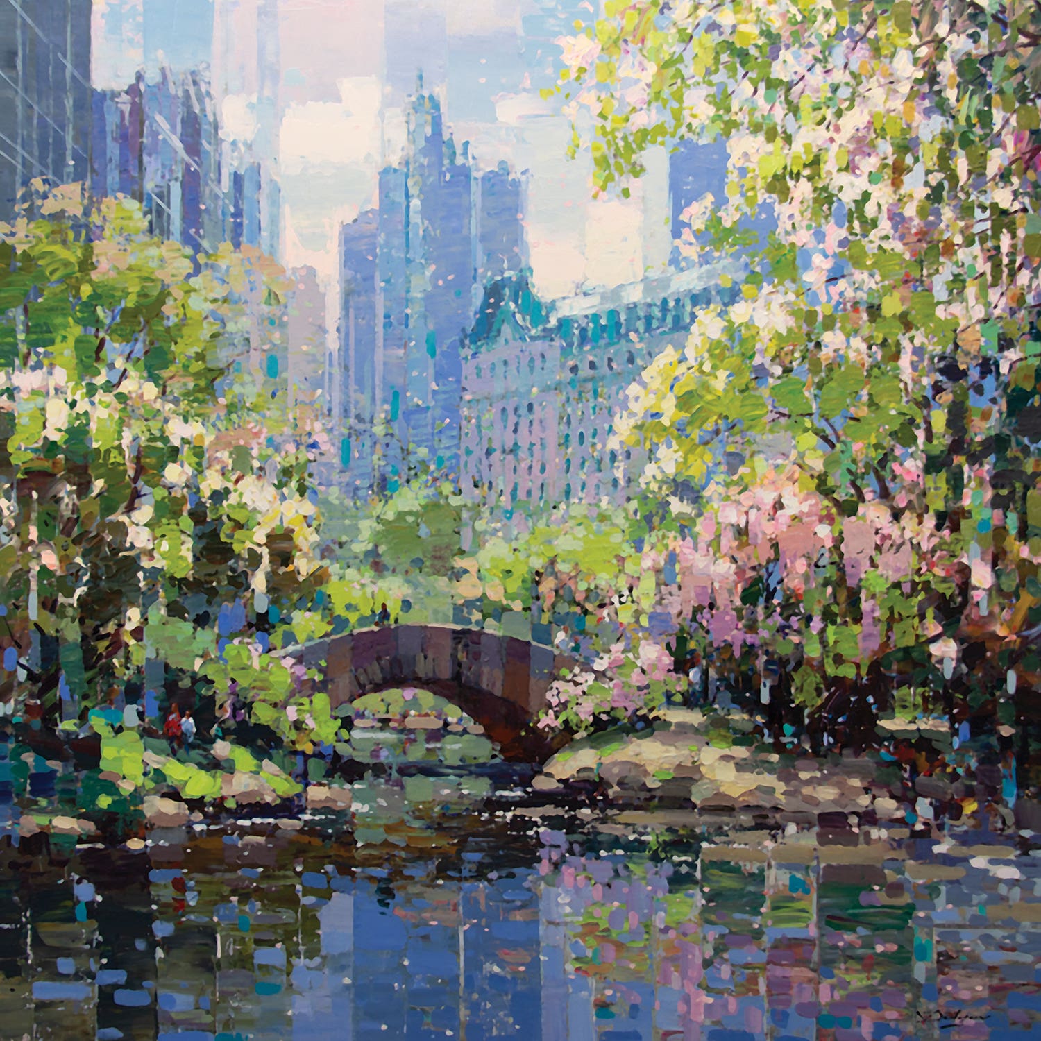 Spring In Central Park - Canvas Wall Art by Vadim Dolgov | iCanvas