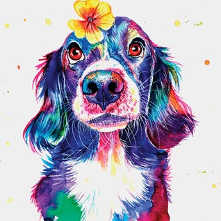 Yellow Flower Cocker by Yubis Guzman