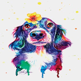 Yellow Flower Cocker by Yubis Guzman