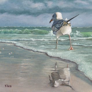 Beach Walking by Yue Zeng