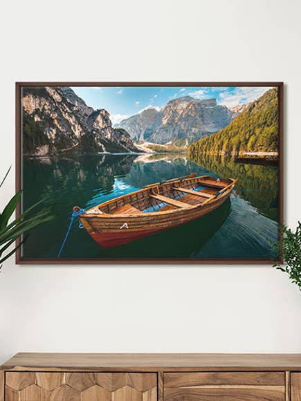 Boat At Lago Di Braies by Alexander Sloutsky