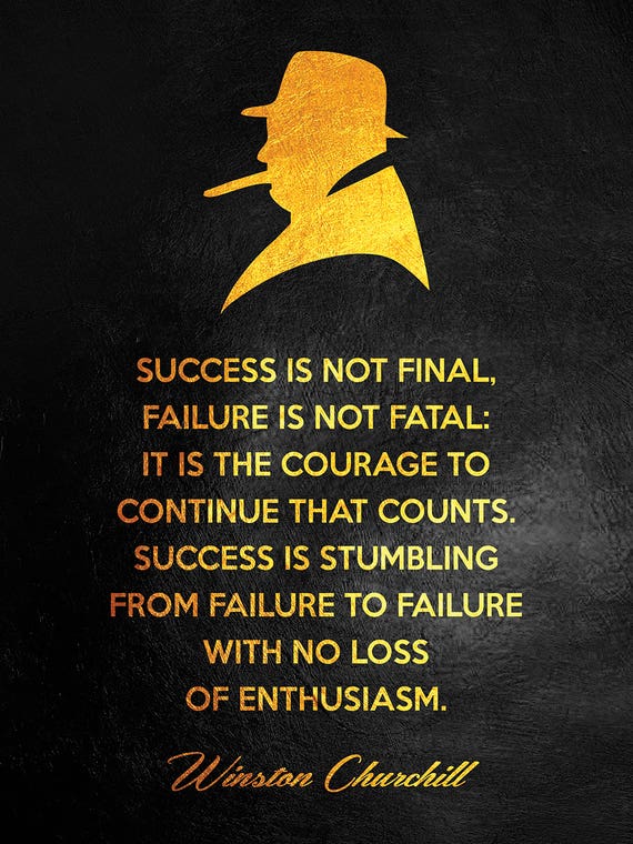 Winston Churchill Motivational Quote by Adrian Baldovino