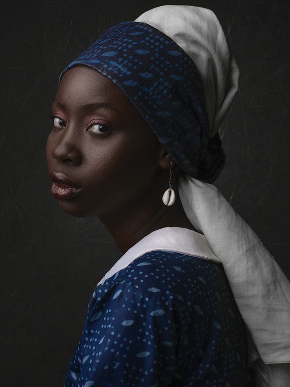 Lady With The Shell Earrings by Adeniran Adesanya