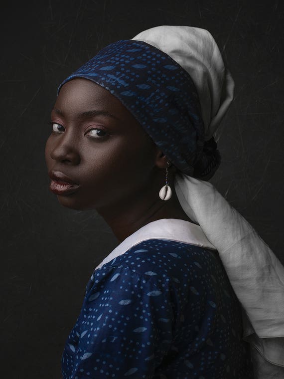 Lady With The Shell Earrings by Adeniran Adesanya