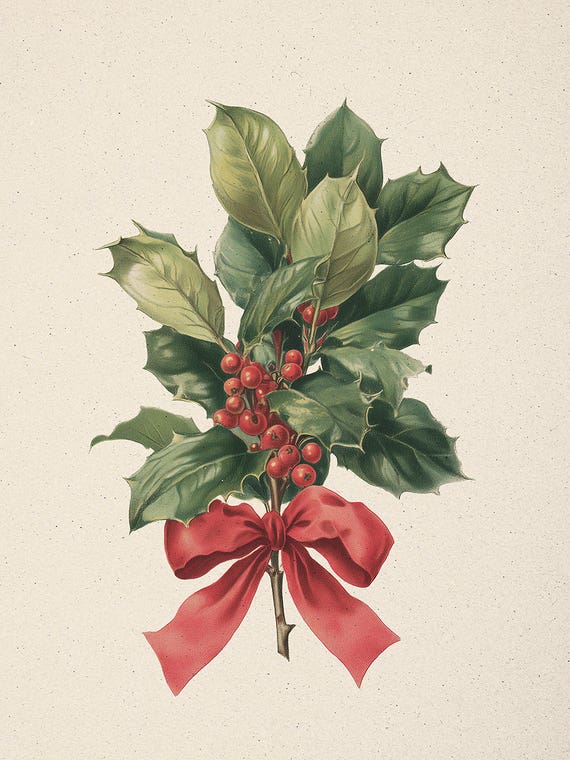 Christmas Holly by Amelie Vintage Co
