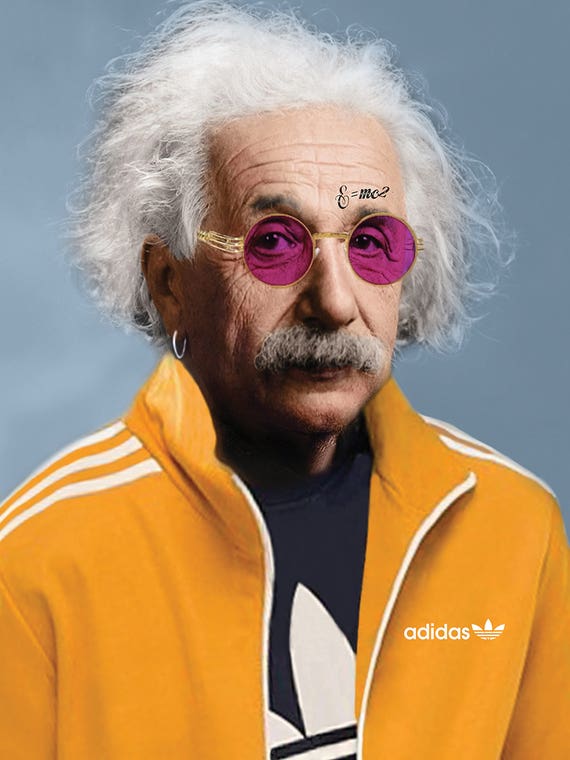 Einstein Adidas Blue by Bekir Ceylan