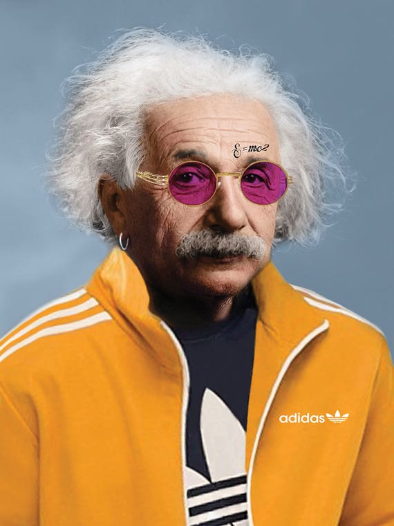 Einstein Adidas Blue by Bekir Ceylan