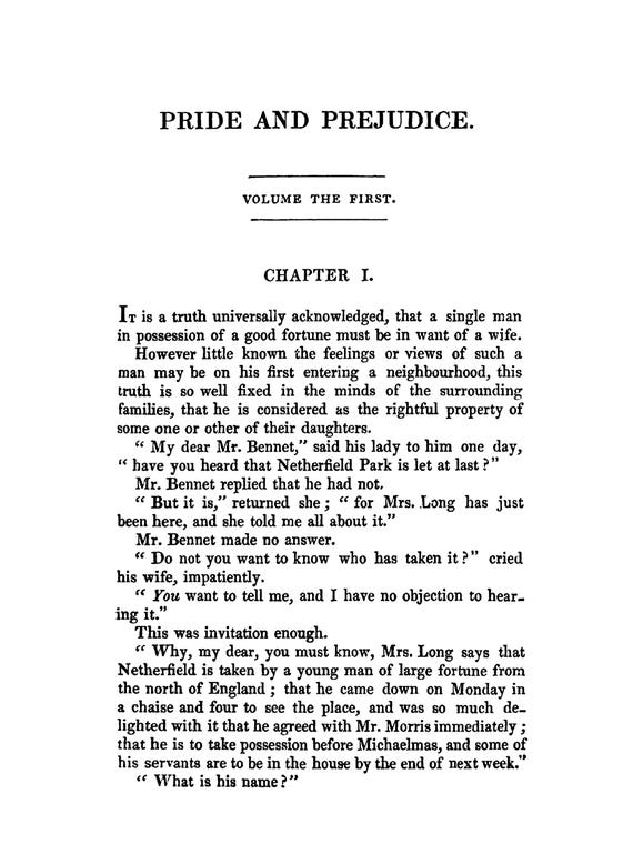 Pride And Prejudice By Jane Austen Book Page by Bibliotography