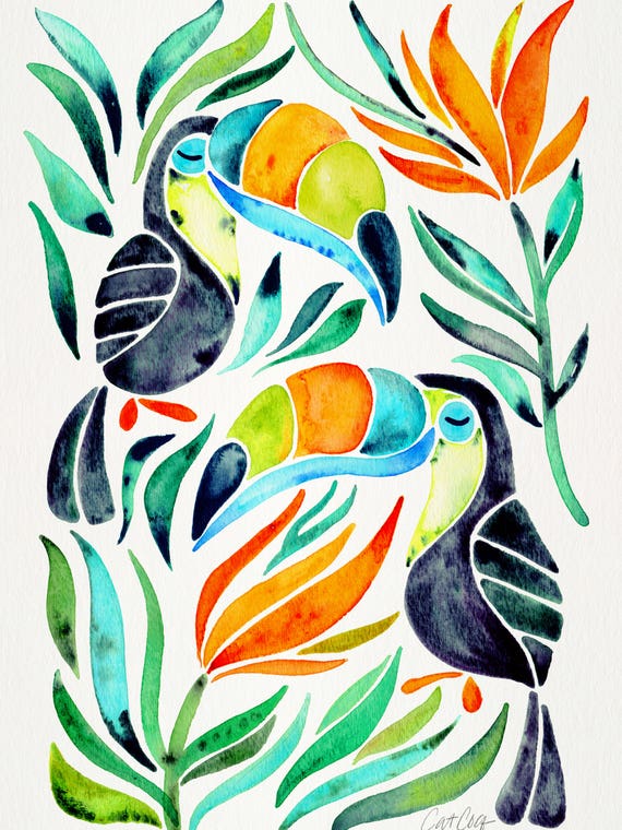 Colorful Toucans I by Cat Coquillette