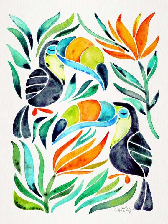 Colorful Toucans I by Cat Coquillette