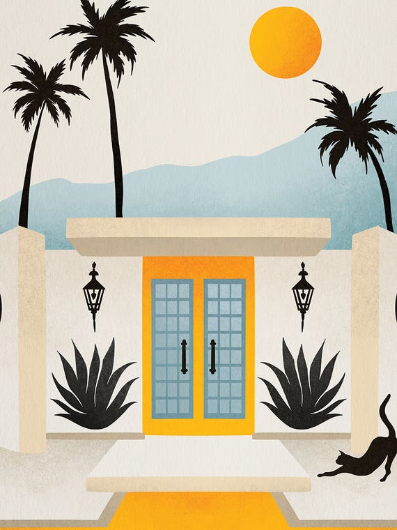 Palm Springs Home Yellow & Blue by Cat Coquillette