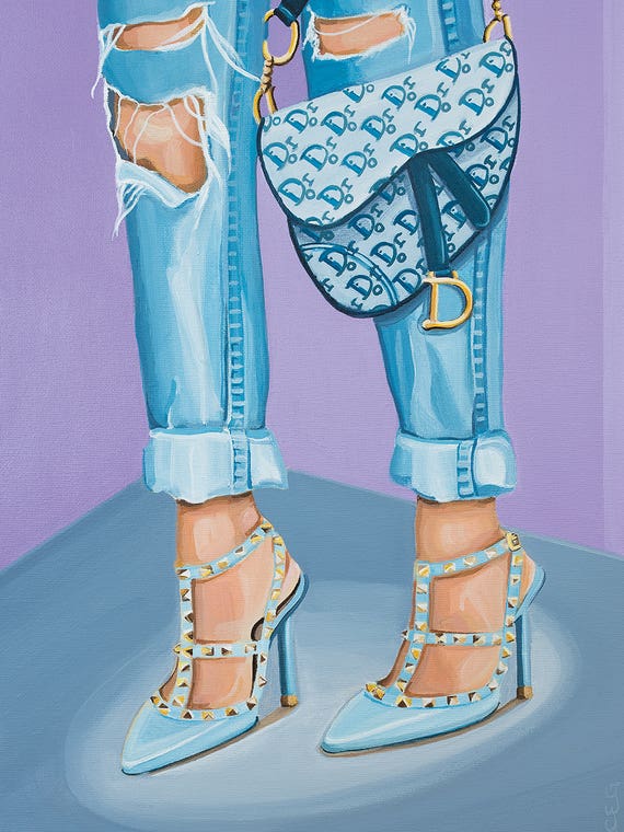 Dior Saddle Bag and Valentino Heels by CeCe Guidi