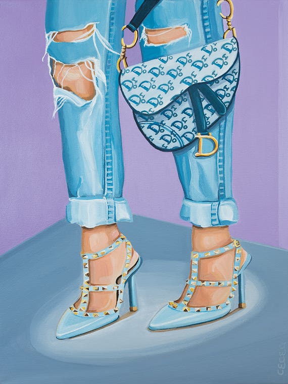 Dior Saddle Bag and Valentino Heels by CeCe Guidi