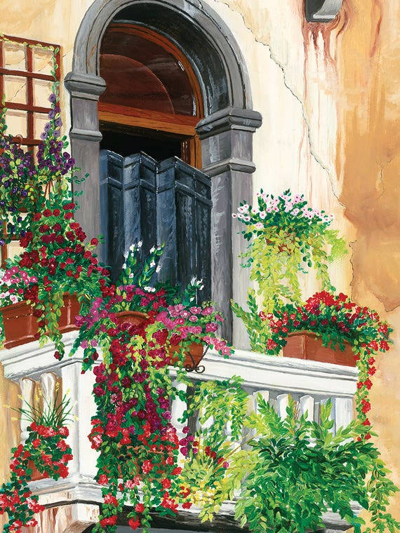 Venice Floral Balcony by Curtis Funke