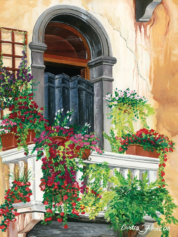 Venice Floral Balcony by Curtis Funke