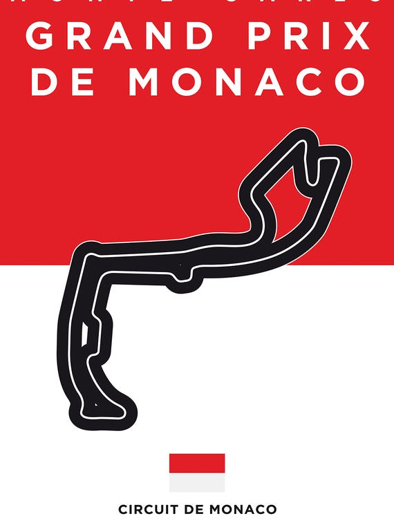 F1 Monaco Race Track Minimal Poster by Chungkong