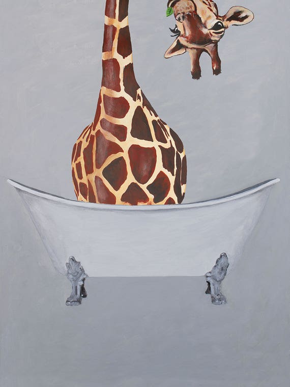 Giraffe In Bathtub by Coco de Paris