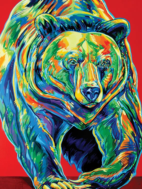 Grizzly On The Move by Derrick Higgins