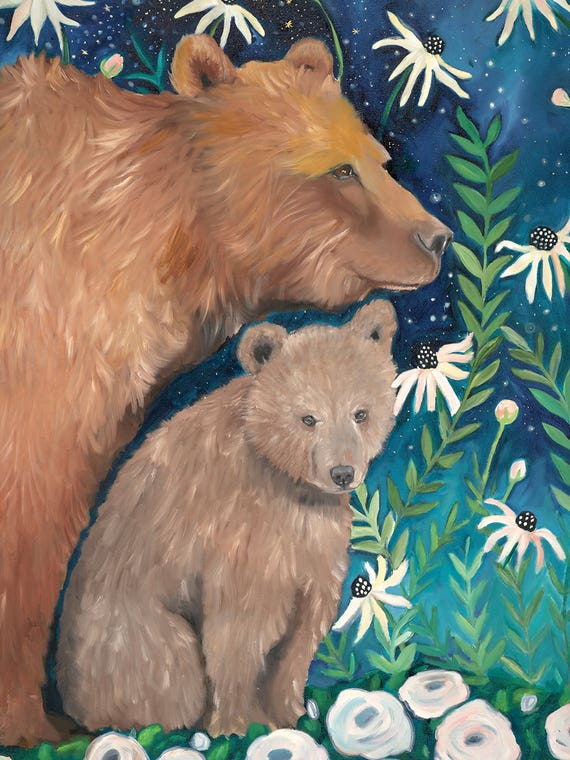 Mama Bear And Cub by Emily Reid