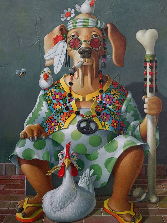 Hippie Dog by Frank Warmerdam